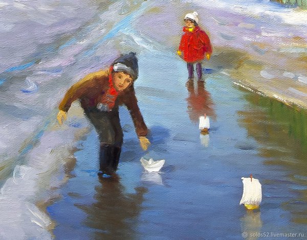 Весенние ручьи живопись