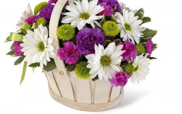 Корзина "хризантемы и ирисы"