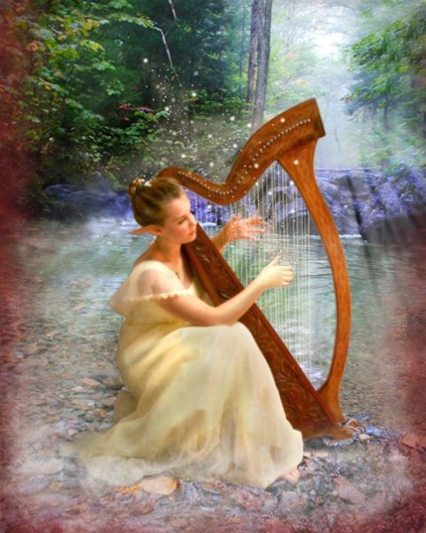 Фредерик Харрис картина арфист