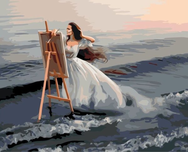 Девушка и море живопись