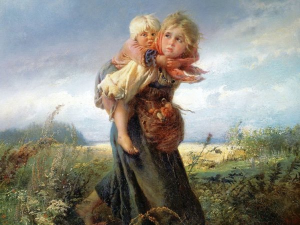 Дети бегущие от грозы сочинение