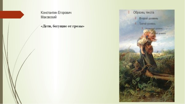 Описание е.к. Маковского "дети,бегущие от грозы"