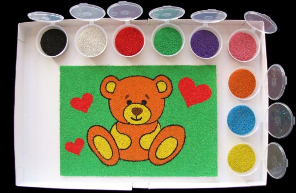 Рисование цветным песком для детей