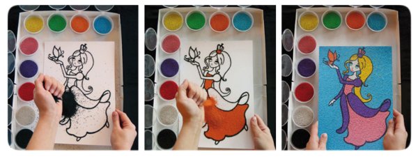 Аппликация из цветного песка