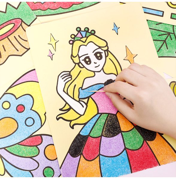 Рисование песком корабля