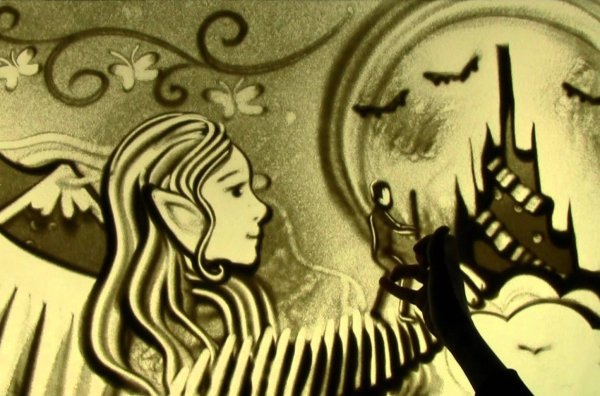 Рисование песком