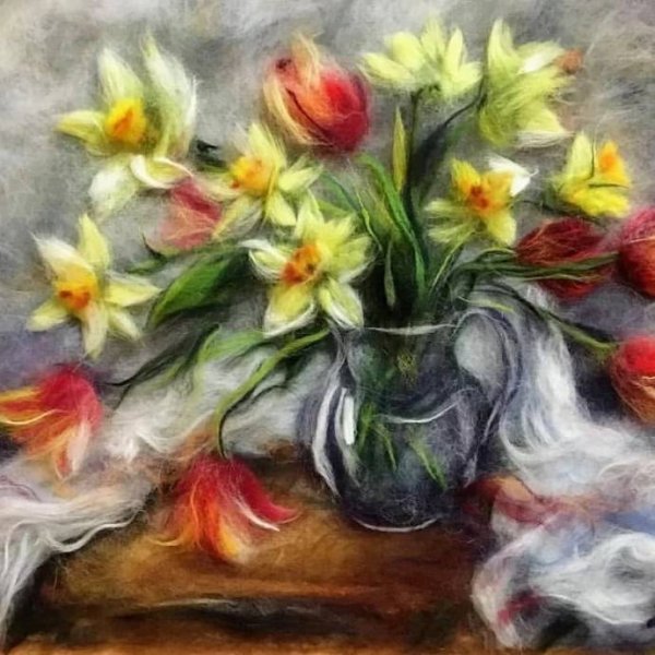 Марина Аскерова живопись шерстью