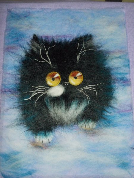 Пейзаж валяние из шерсти