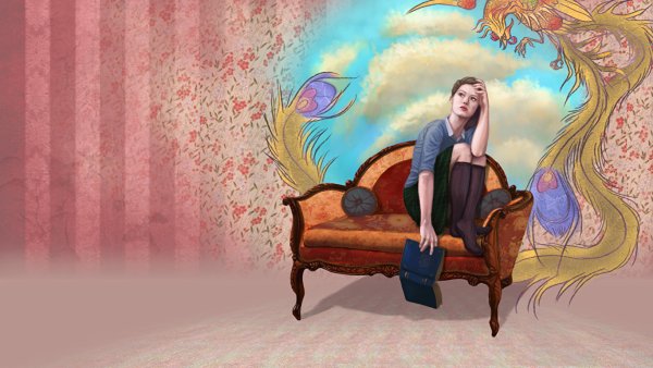 Девушка в кресле арт