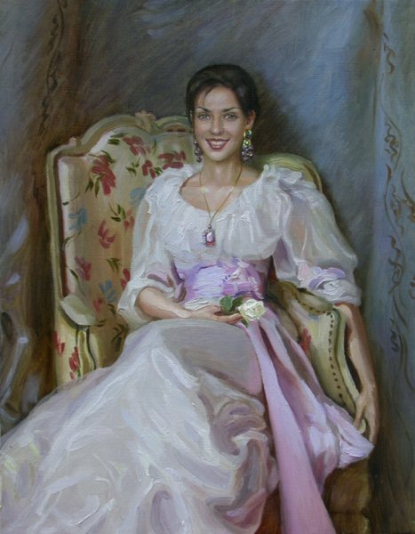 Женский портрет в живописи креслом