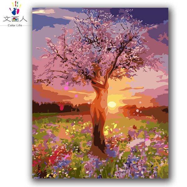 Дерево акрилом на холсте