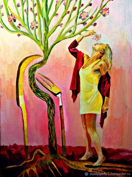 Девушка дерево картина