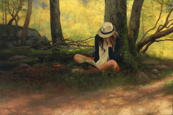 Человек сидит под деревом