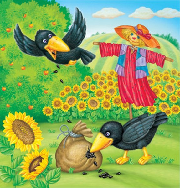 Ворона иллюстрация