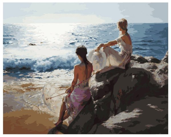 Девушка и море живопись