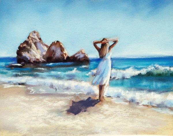 Художник Sally Swatland море ночь