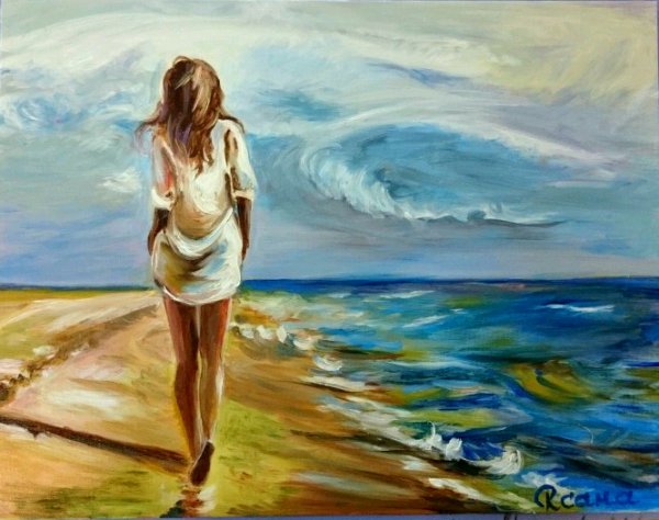 Женщина на море