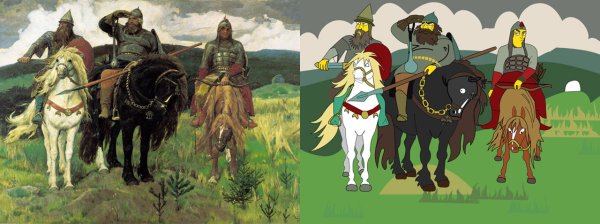 Три богатыря Васнецова