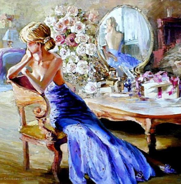 Дама у зеркала в живописи
