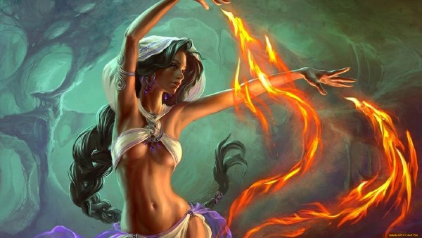 Девушка маг рисунок