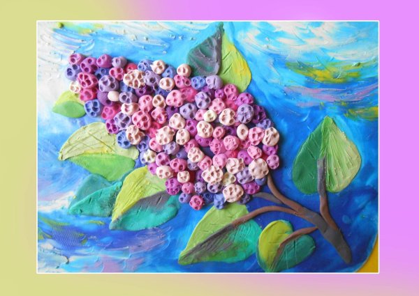 Пластилиновая живопись цветы