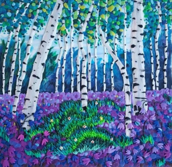 Берёзовая роща пластилинография