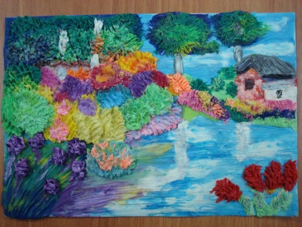 Пластилиновая живопись природа