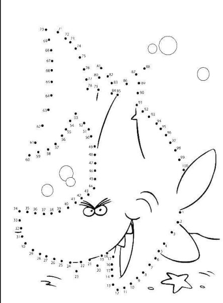 Раскрашивание по точкам для детей