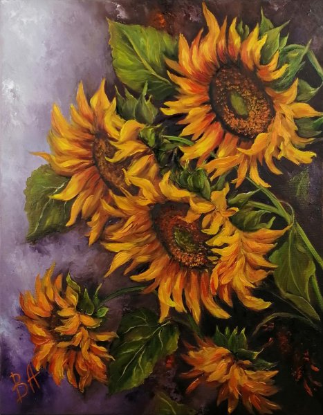 Подсолнухи картина маслом