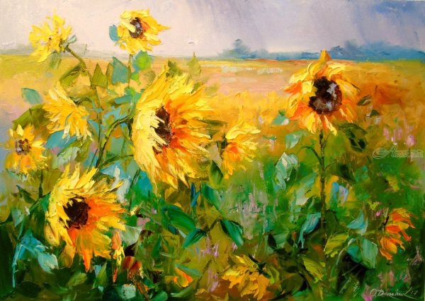 Подсолнухи живопись Импрессионизм