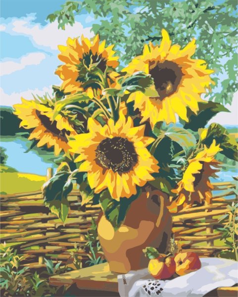 Алмазная мозаика Подсолнухи 40х50