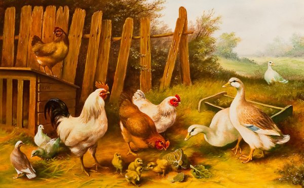 Картина птичий двор Нищева