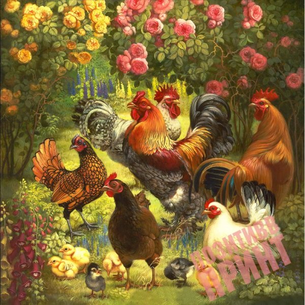 Алмазная мозаика птичий двор