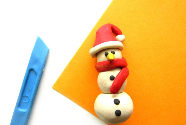 Поэтапная лепка снеговика