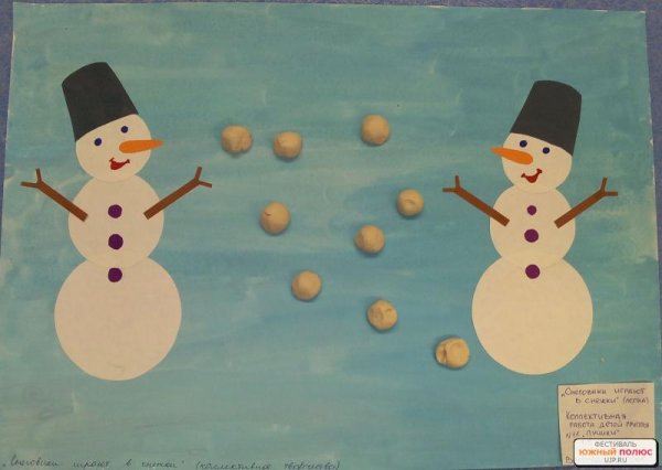 Снеговик Олаф пластилин