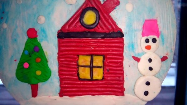 Лепка из пластилина на зимнюю тему