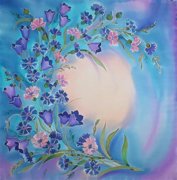 Свободная роспись батик цветы