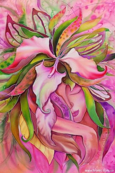 Стилизованные цветы для батика