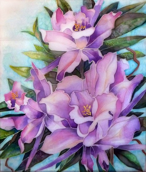 Холодный батик цветы