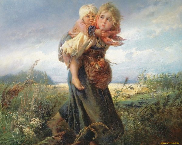 Владимир Егорович Маковский дети , бегущие от грозы