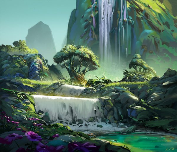 Водопад диджитал арт
