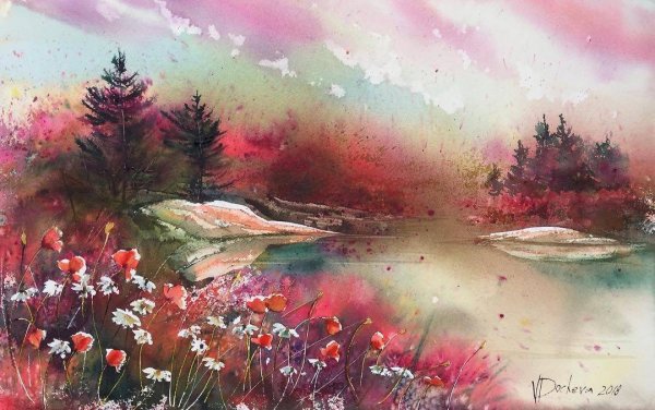 Венета Дочева акварель пейзажи