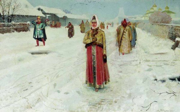 Андрей Рябушкин. Свадебный поезд в Москве (XVII В), 1901