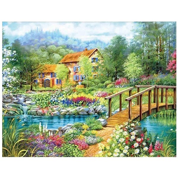 Алмазная мозаика мостик 55х77