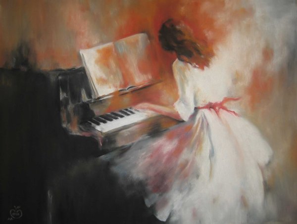 Теодор клемент стил "девушка за фортепиано" (1893)