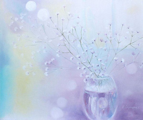 Цветы в пастельных тонах живопись