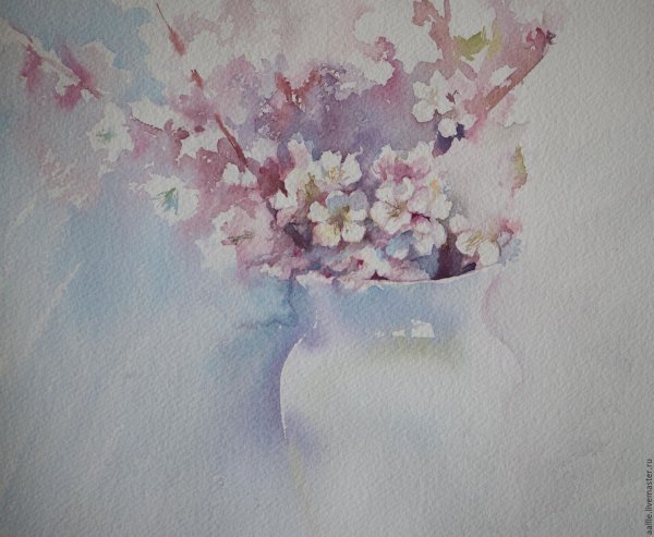 Нежные цветы акварель