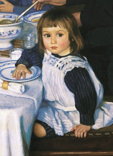 Зинаида Серебрякова «Катя в голубом у елки» 1922