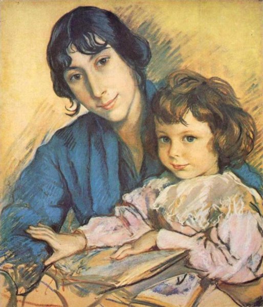 Серебрякова автопортрет с дочерьми 1921