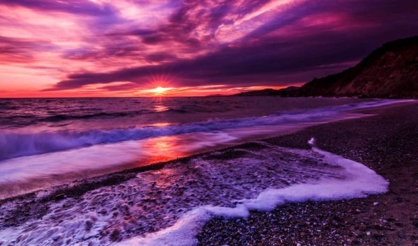 Закат на море